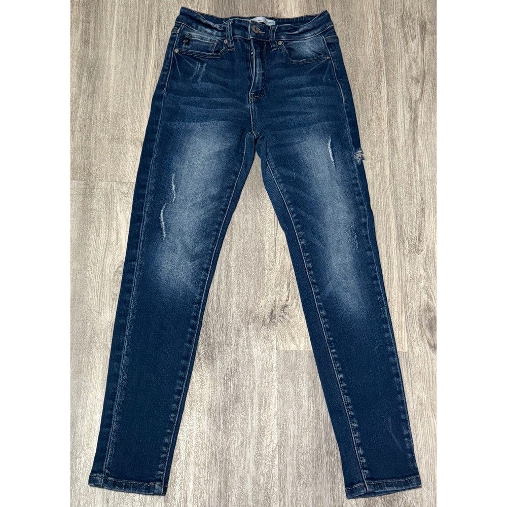 KanCan Distressed Skinny Jeans Dark Wash‎ Denim Juniors Size 25